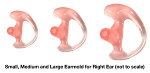 p-emkitr ear mold for surveillance style headsets